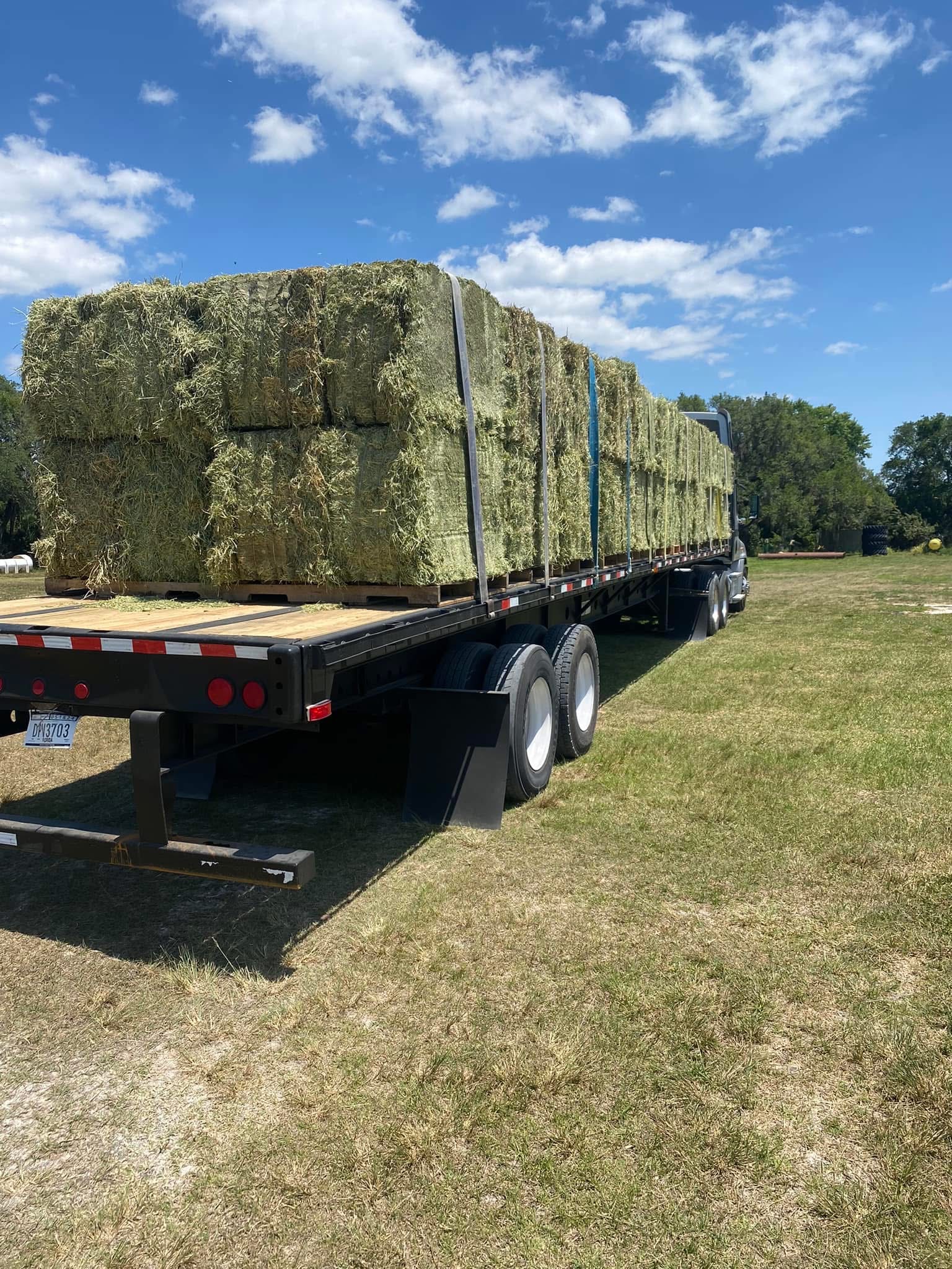 Hay bales ready for delivery